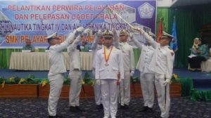 Peserta Pelantikan Perwira dan Cadet Prala SMK Pelayaran Buhana Bahari Medan di Hotel Madani Jalan Sisingamangaraja Medan, kemarin (3/11/2016)